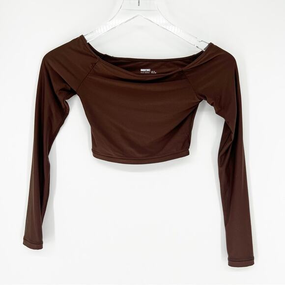 Smoothez by Aerie Off the Shoulder Top XS Brown - Picture 2 of 7